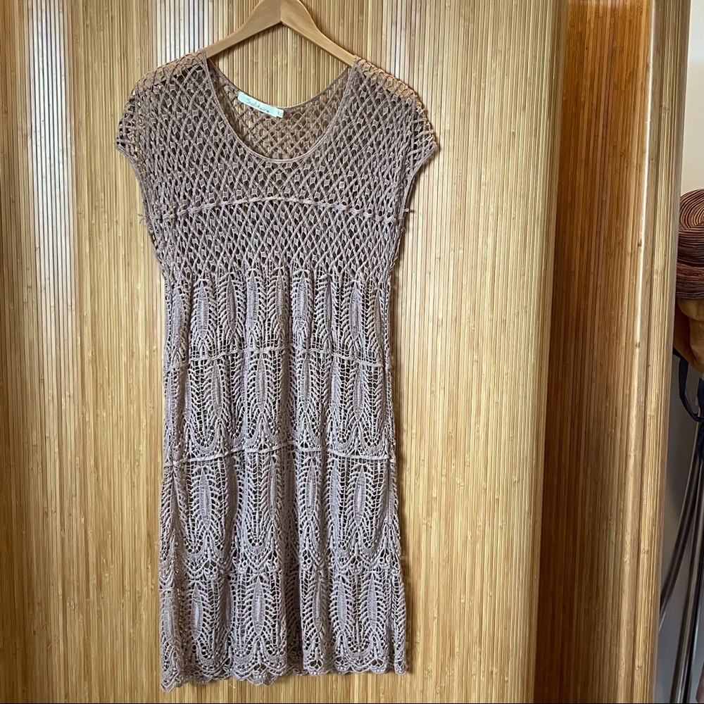Super cute crochet style dress with slip.